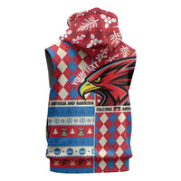 Personalized Antigua & Barbuda Cricket Christmas Sleeveless Hoodie Merry Xmas Falcons - Wonder Print Shop
