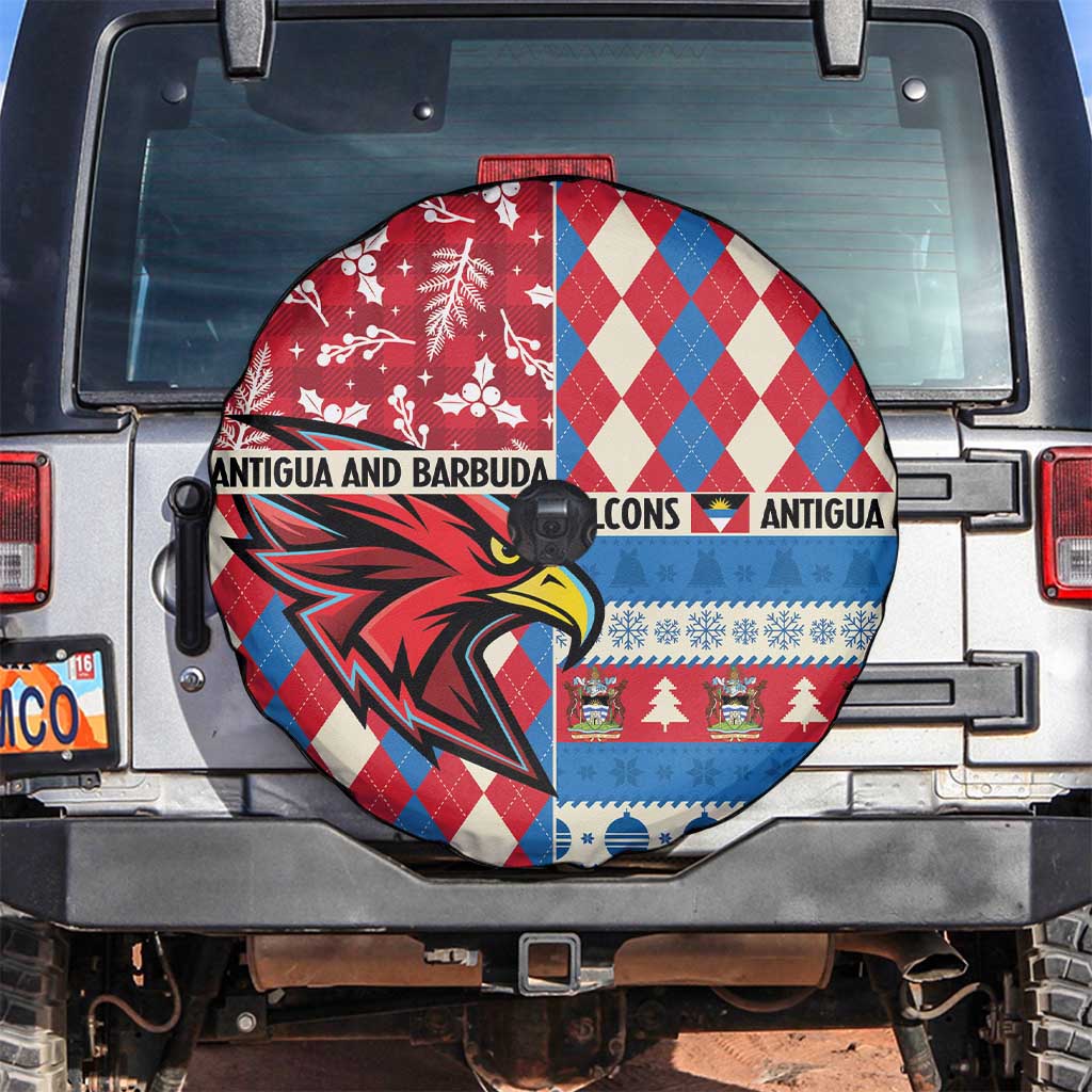 Antigua & Barbuda Cricket Christmas Spare Tire Cover Merry Xmas Falcons - Wonder Print Shop