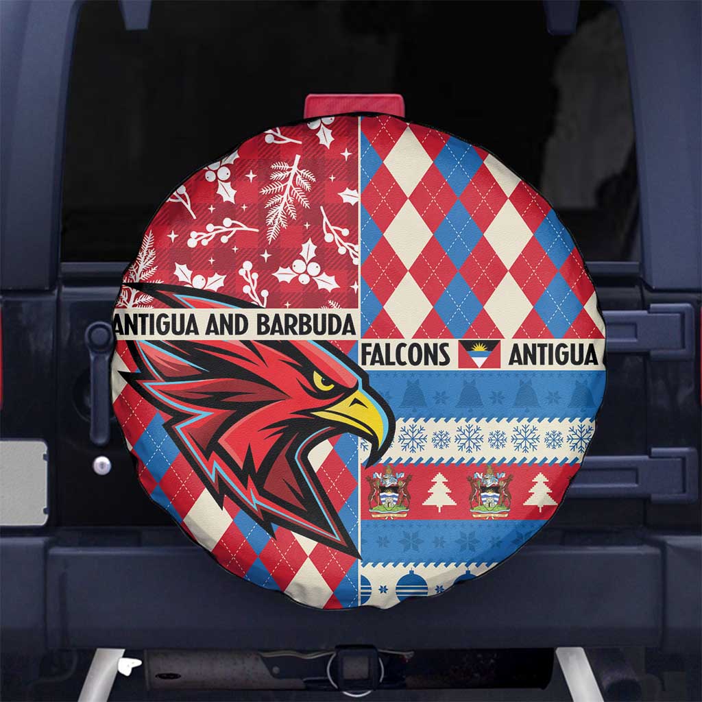 Antigua & Barbuda Cricket Christmas Spare Tire Cover Merry Xmas Falcons - Wonder Print Shop