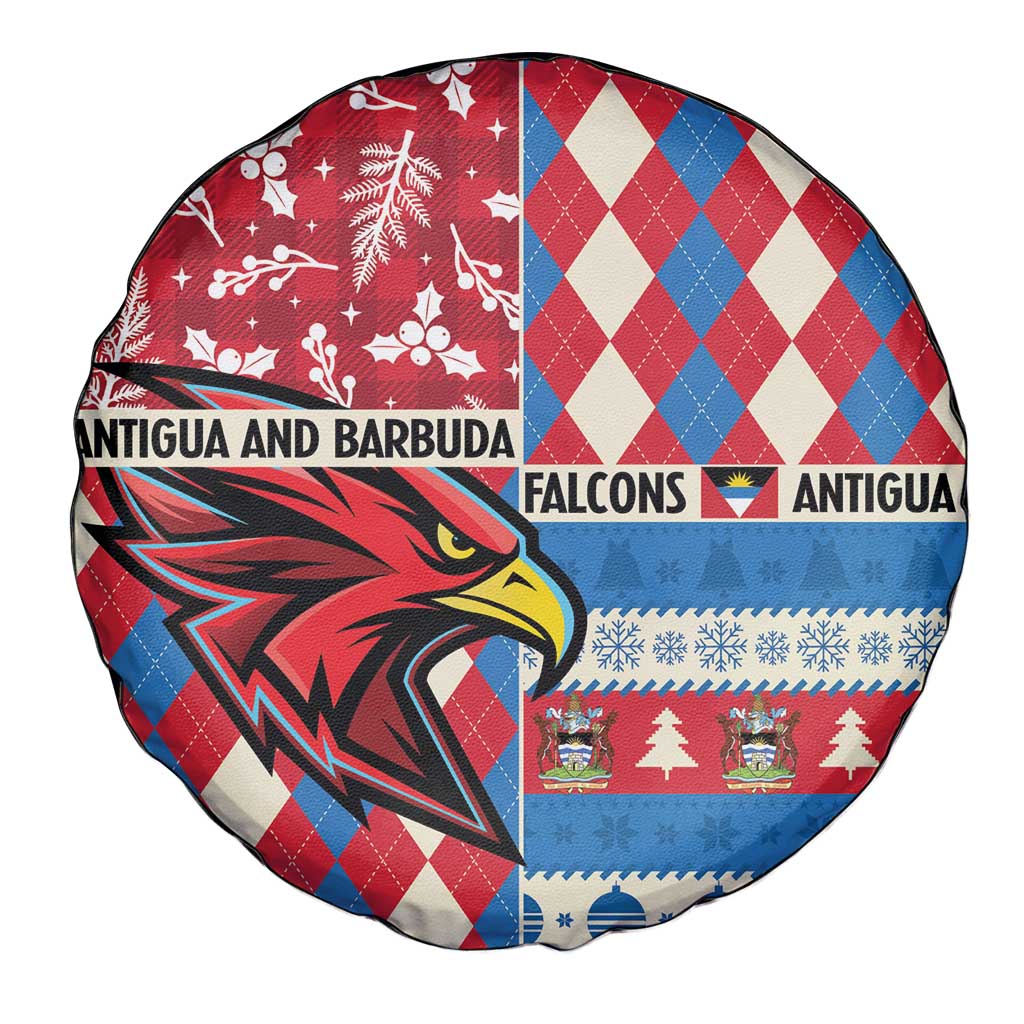 Antigua & Barbuda Cricket Christmas Spare Tire Cover Merry Xmas Falcons - Wonder Print Shop