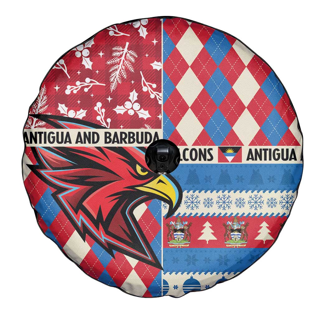 Antigua & Barbuda Cricket Christmas Spare Tire Cover Merry Xmas Falcons - Wonder Print Shop