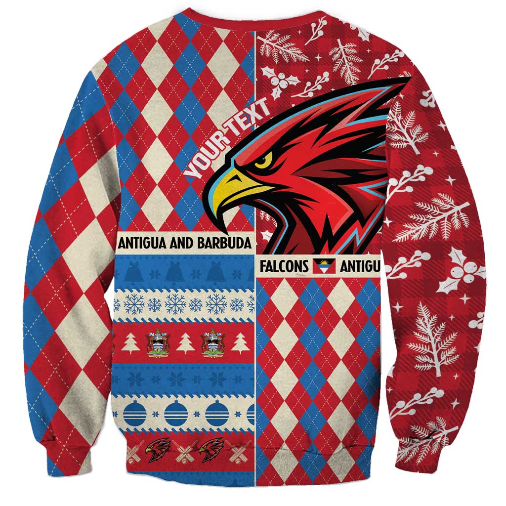 Personalized Antigua & Barbuda Cricket Christmas Sweatshirt Merry Xmas Falcons - Wonder Print Shop