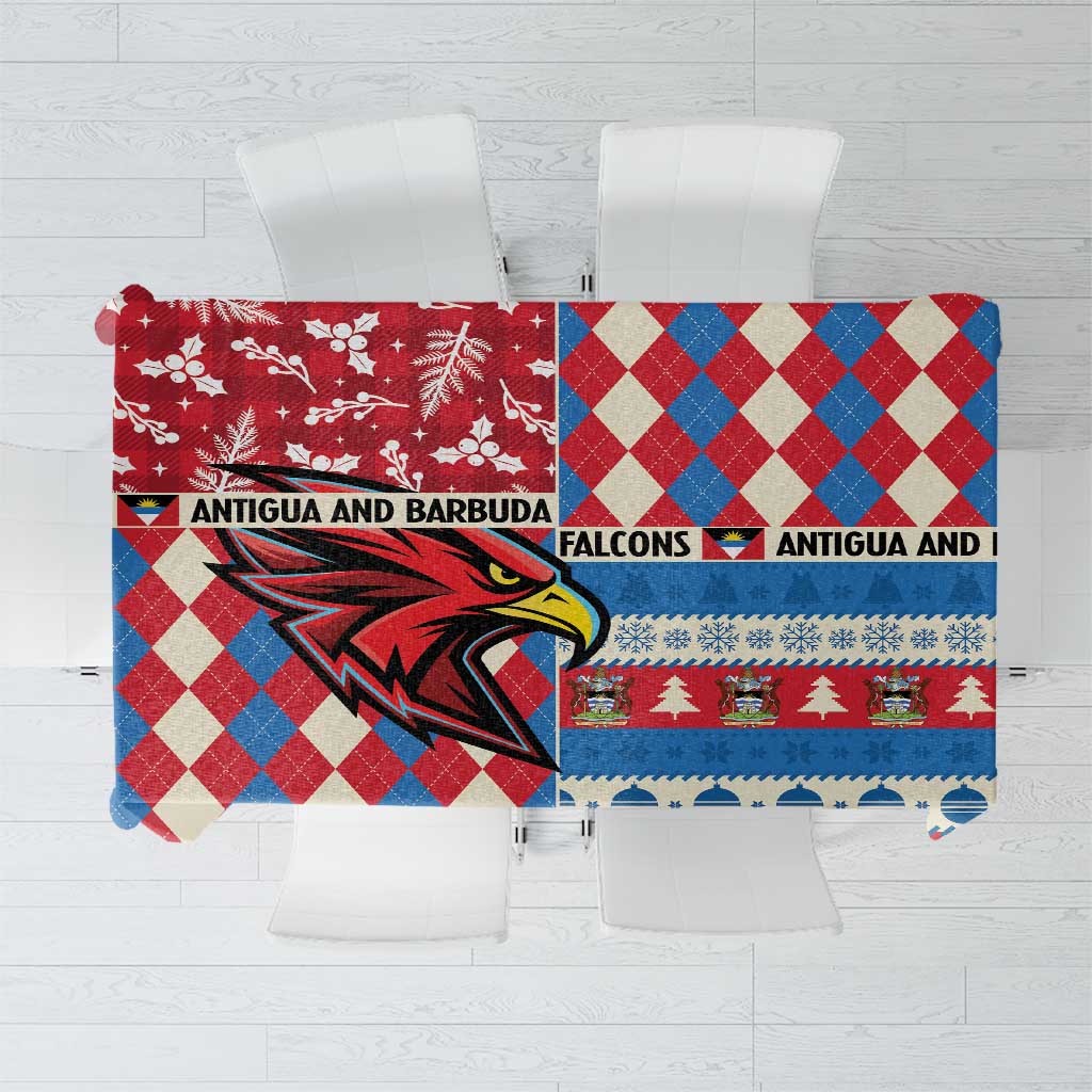 Antigua & Barbuda Cricket Christmas Tablecloth Merry Xmas Falcons - Wonder Print Shop