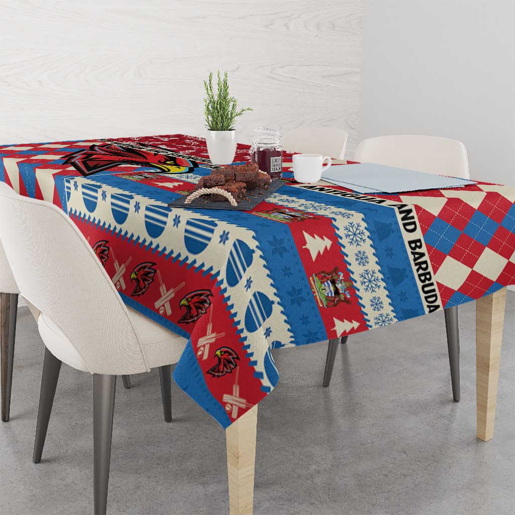 Antigua & Barbuda Cricket Christmas Tablecloth Merry Xmas Falcons - Wonder Print Shop