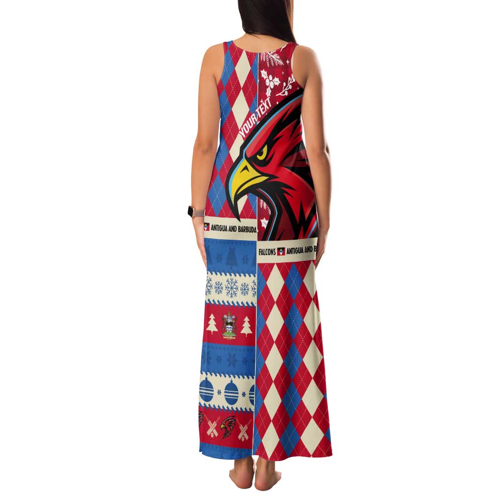 Personalized Antigua & Barbuda Cricket Christmas Tank Maxi Dress Merry Xmas Falcons - Wonder Print Shop