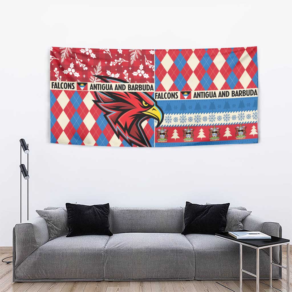 Antigua & Barbuda Cricket Christmas Tapestry Merry Xmas Falcons - Wonder Print Shop