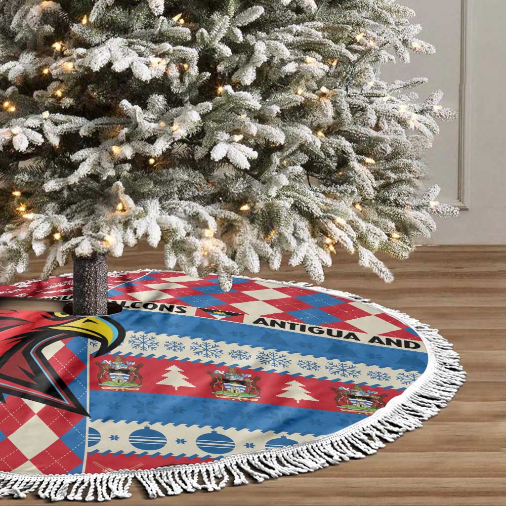 Antigua and Barbuda Cricket Christmas Tree Skirt Merry Xmas Falcons - Wonder Print Shop