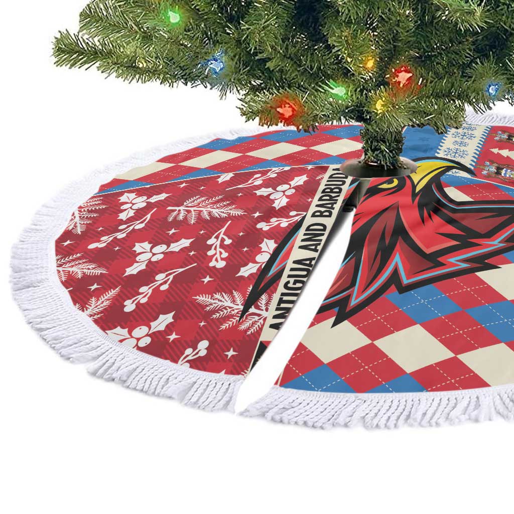 Antigua and Barbuda Cricket Christmas Tree Skirt Merry Xmas Falcons - Wonder Print Shop