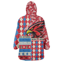 Personalized Antigua & Barbuda Cricket Christmas Wearable Blanket Hoodie Merry Xmas Falcons - Wonder Print Shop