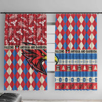 Antigua & Barbuda Cricket Christmas Window Curtain Merry Xmas Falcons - Wonder Print Shop