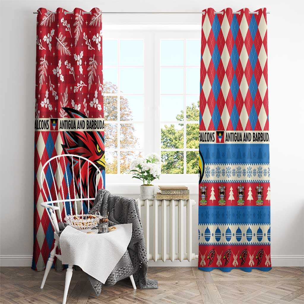 Antigua & Barbuda Cricket Christmas Window Curtain Merry Xmas Falcons - Wonder Print Shop