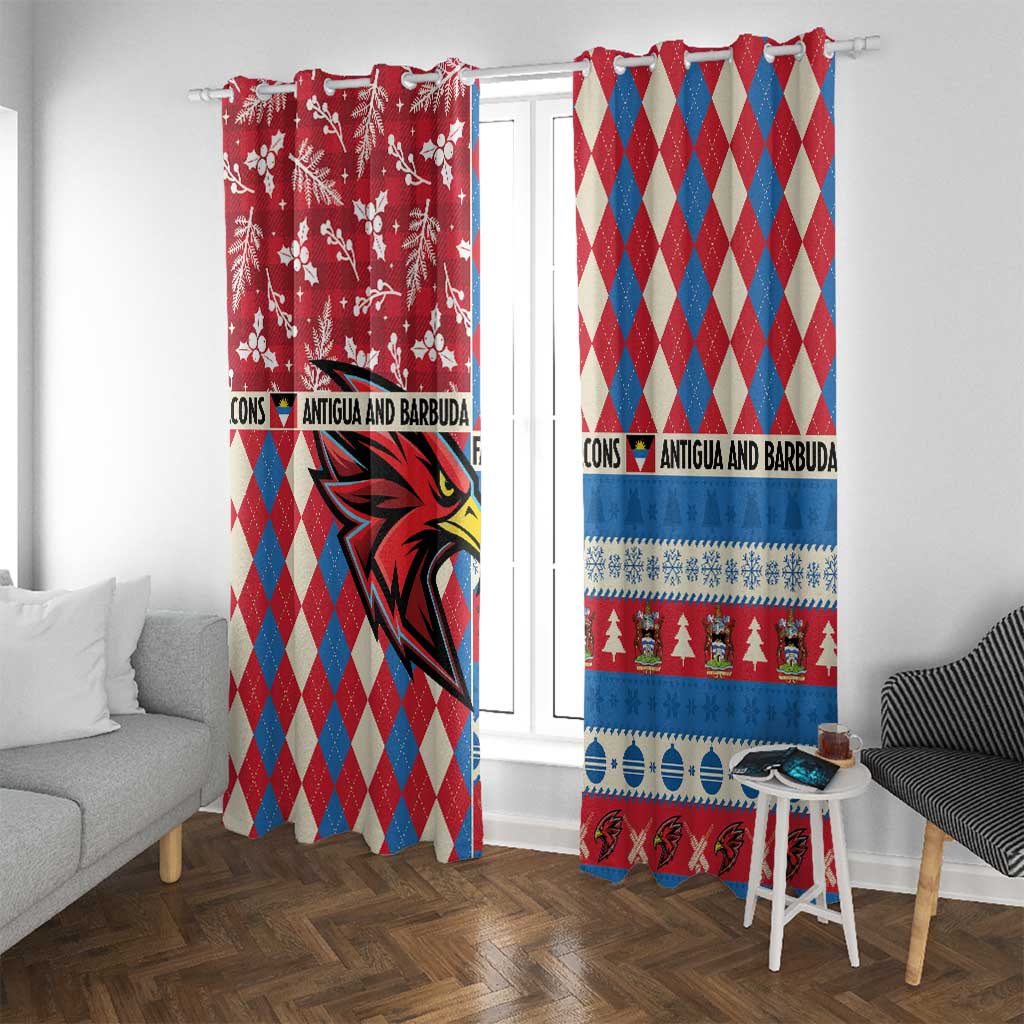 Antigua & Barbuda Cricket Christmas Window Curtain Merry Xmas Falcons - Wonder Print Shop