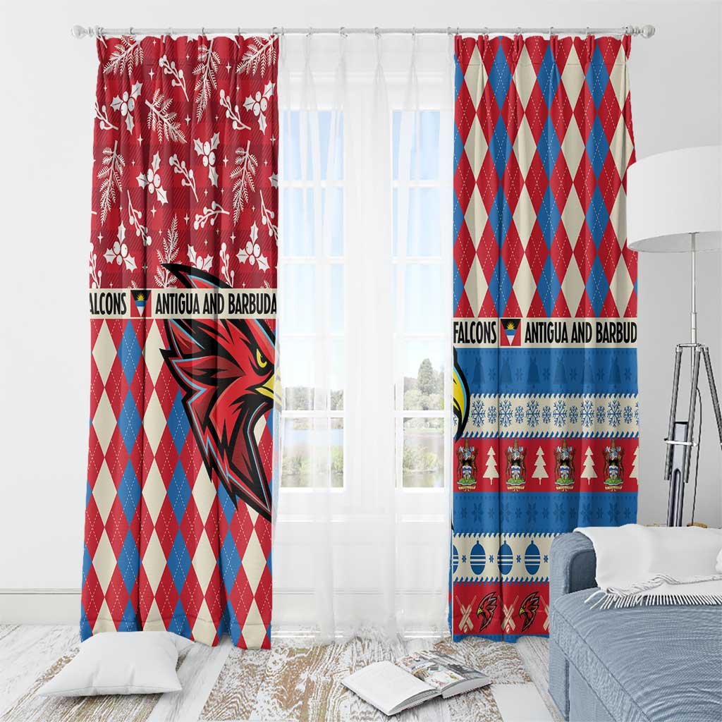 Antigua & Barbuda Cricket Christmas Window Curtain Merry Xmas Falcons - Wonder Print Shop