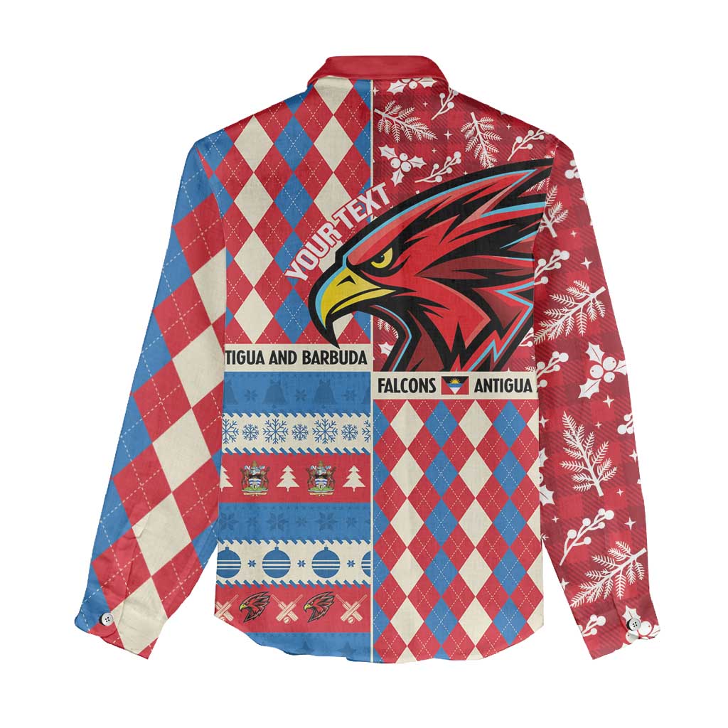 Personalized Antigua & Barbuda Cricket Christmas Women Casual Shirt Merry Xmas Falcons - Wonder Print Shop