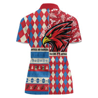 Personalized Antigua & Barbuda Cricket Christmas Women Polo Shirt Merry Xmas Falcons - Wonder Print Shop