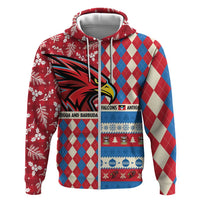 Personalized Antigua & Barbuda Cricket Christmas Zip Hoodie Merry Xmas Falcons - Wonder Print Shop