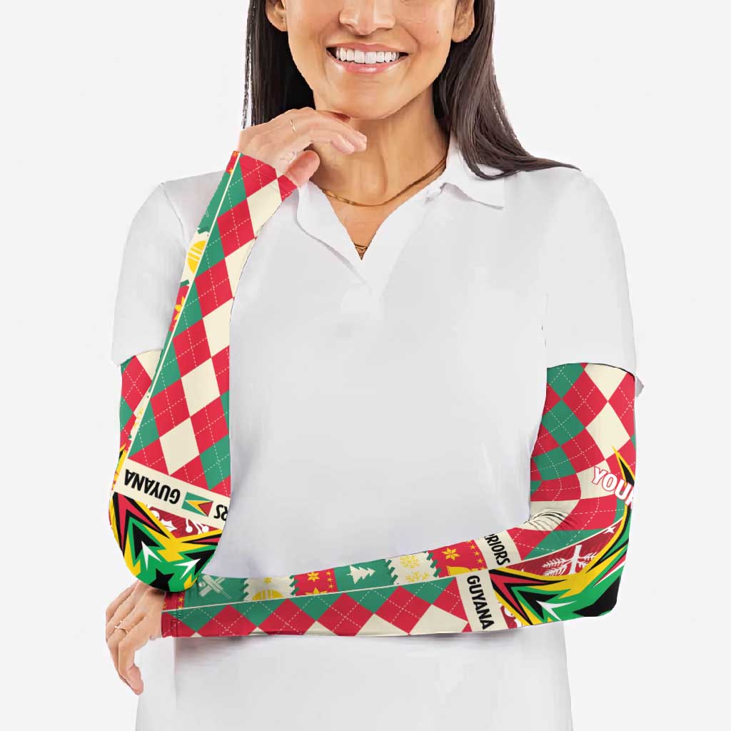 Personalized Amazon Warriors Cricket Christmas Arm Sleeves Guyana Merry Xmas - Wonder Print Shop