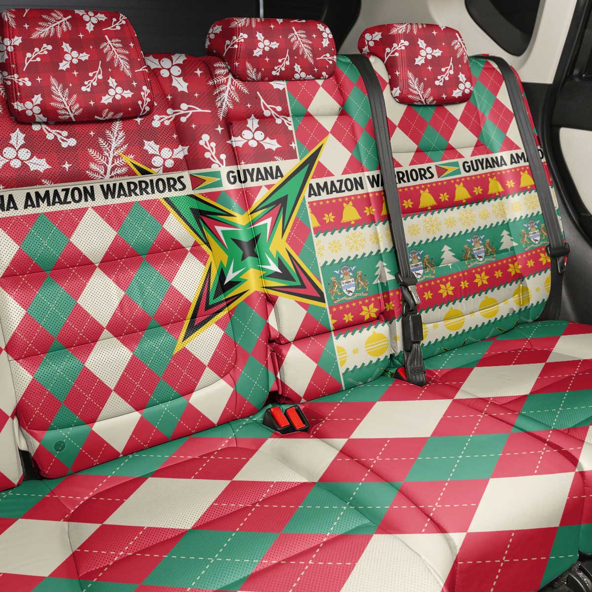 Amazon Warriors Cricket Christmas Back Car Seat Cover Guyana Merry Xmas - Wonder Print Shop