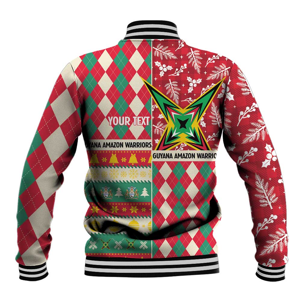 Personalized Amazon Warriors Cricket Christmas Baseball Jacket Guyana Merry Xmas - Wonder Print Shop