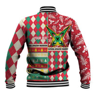 Personalized Amazon Warriors Cricket Christmas Baseball Jacket Guyana Merry Xmas - Wonder Print Shop