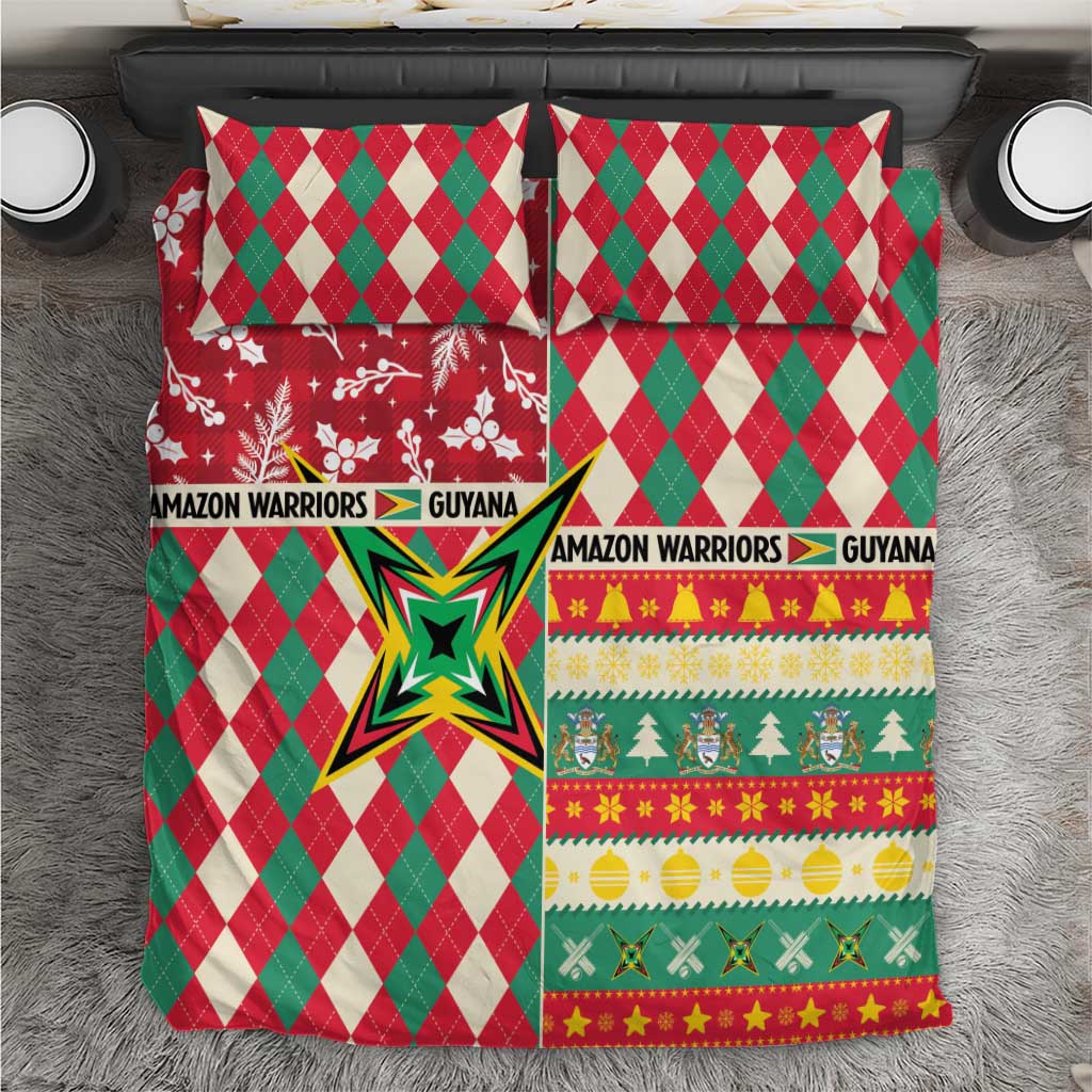 Amazon Warriors Cricket Christmas Bedding Set Guyana Merry Xmas - Wonder Print Shop