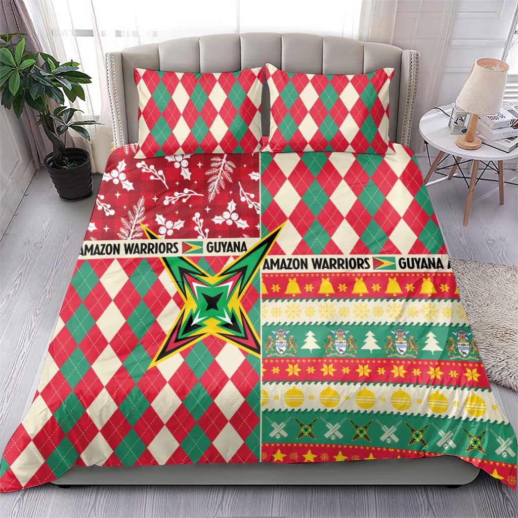 Amazon Warriors Cricket Christmas Bedding Set Guyana Merry Xmas - Wonder Print Shop