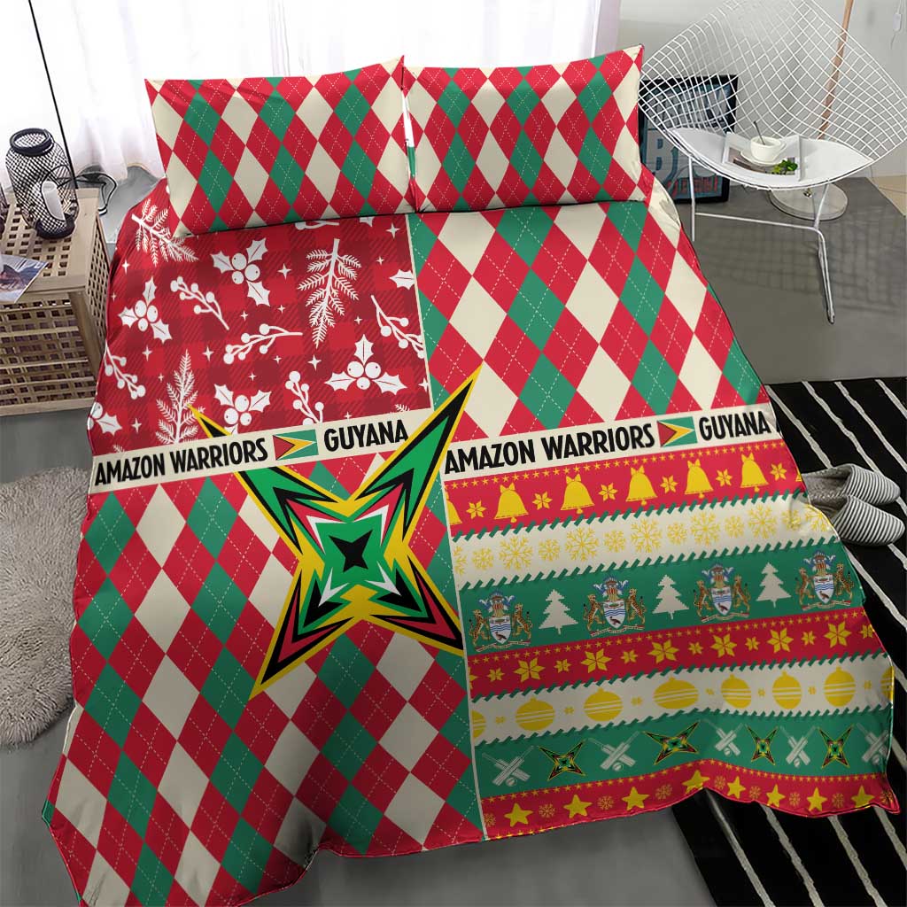Amazon Warriors Cricket Christmas Bedding Set Guyana Merry Xmas - Wonder Print Shop