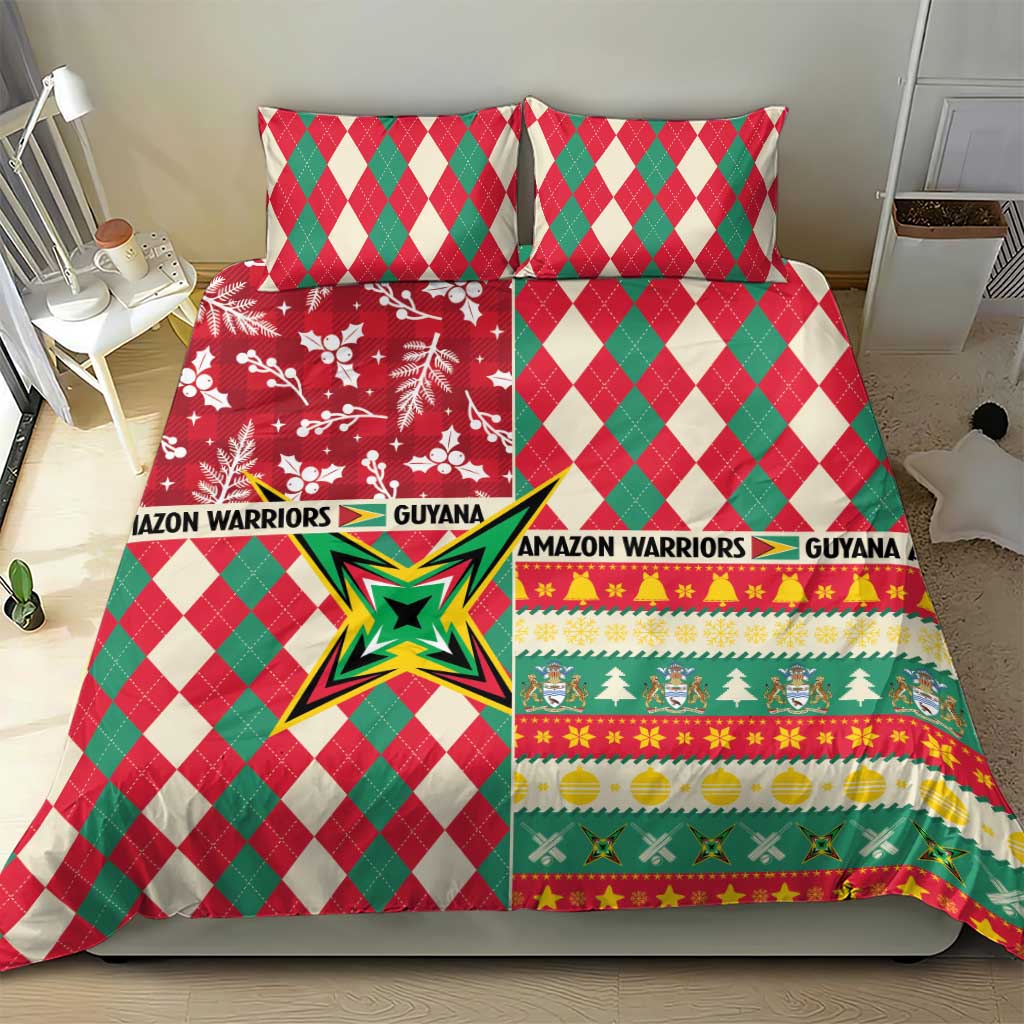 Amazon Warriors Cricket Christmas Bedding Set Guyana Merry Xmas - Wonder Print Shop