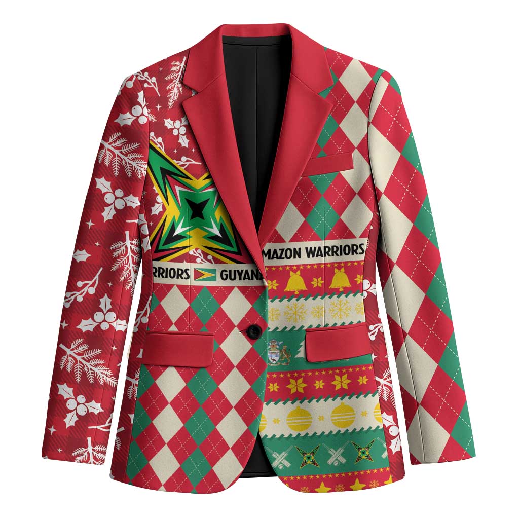 Personalized Amazon Warriors Cricket Christmas Blazer Guyana Merry Xmas - Wonder Print Shop