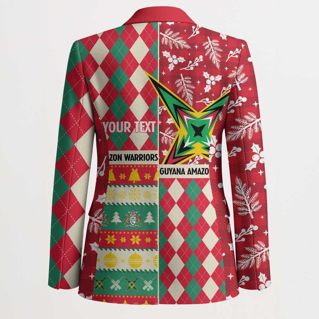 Personalized Amazon Warriors Cricket Christmas Blazer Guyana Merry Xmas - Wonder Print Shop