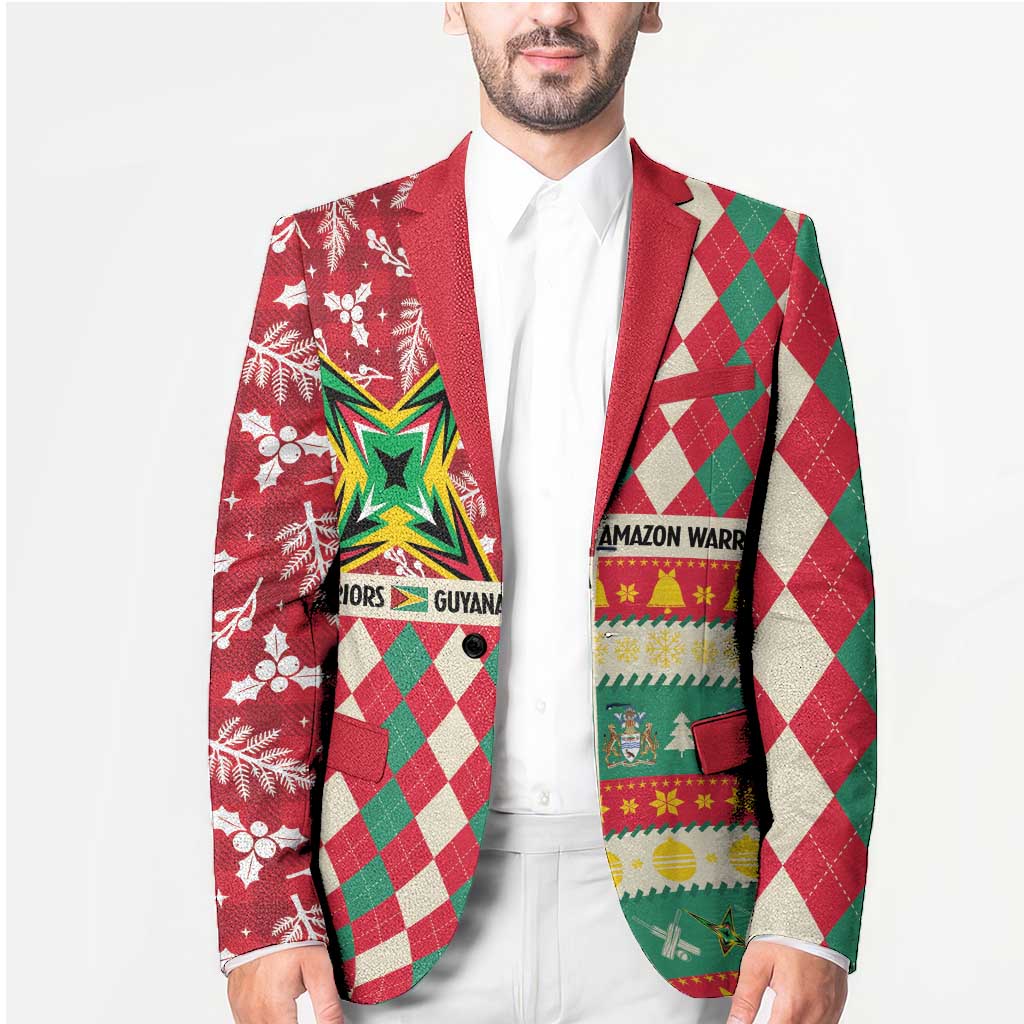 Personalized Amazon Warriors Cricket Christmas Blazer Guyana Merry Xmas - Wonder Print Shop
