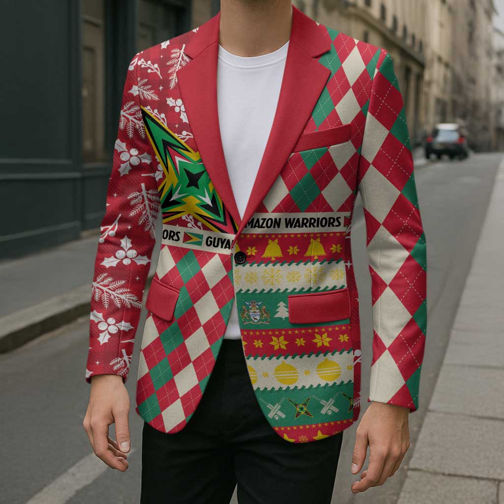 Personalized Amazon Warriors Cricket Christmas Blazer Guyana Merry Xmas - Wonder Print Shop