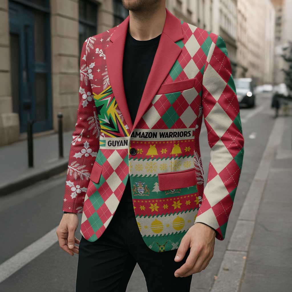 Personalized Amazon Warriors Cricket Christmas Blazer Guyana Merry Xmas - Wonder Print Shop