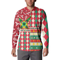 Personalized Amazon Warriors Cricket Christmas Button Sweatshirt Guyana Merry Xmas - Wonder Print Shop