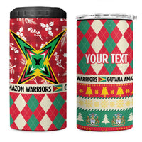 Personalized Amazon Warriors Cricket Christmas 4 in 1 Can Cooler Tumbler Guyana Merry Xmas - Wonder Print Shop