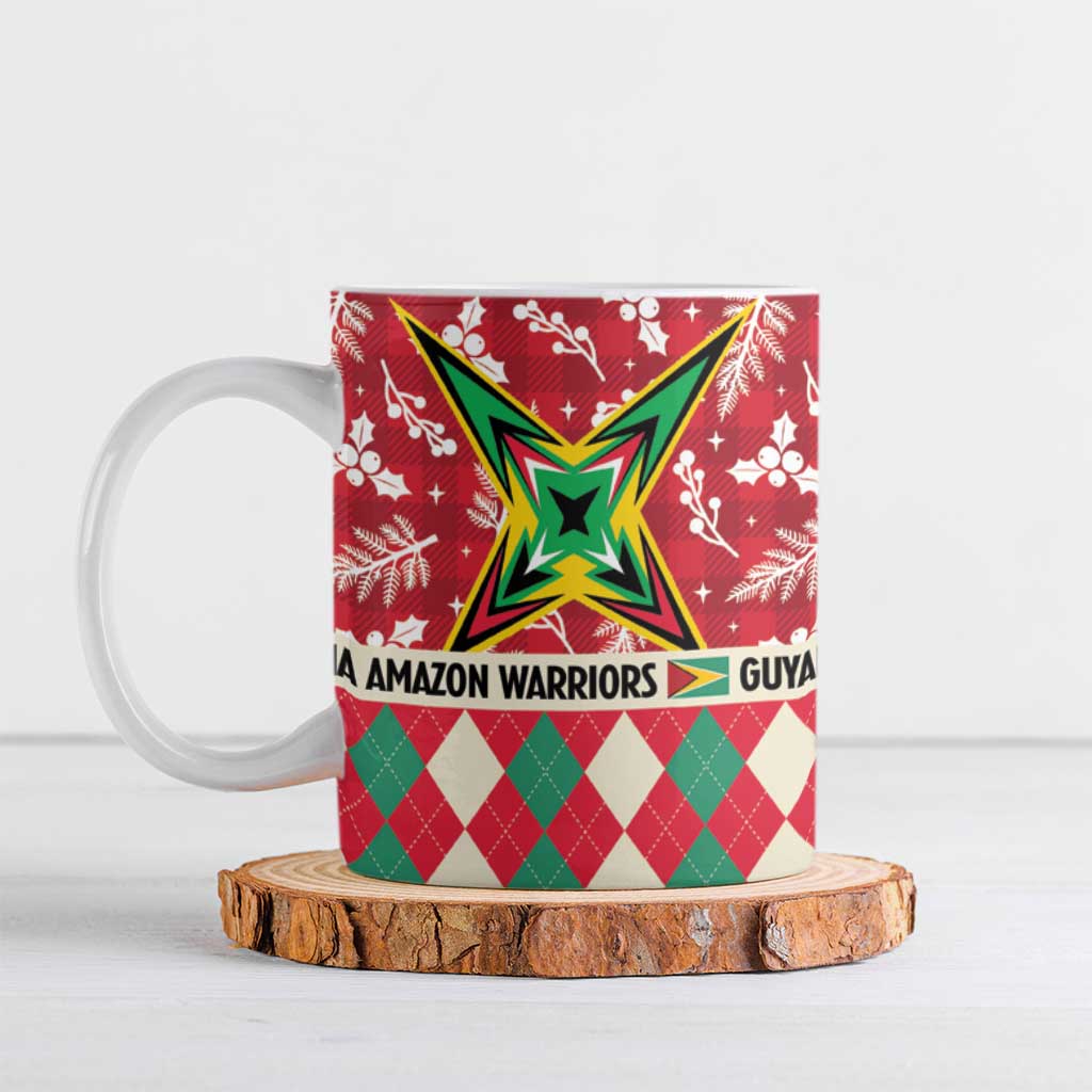 Personalized Amazon Warriors Cricket Christmas Ceramic Mug Guyana Merry Xmas - Wonder Print Shop
