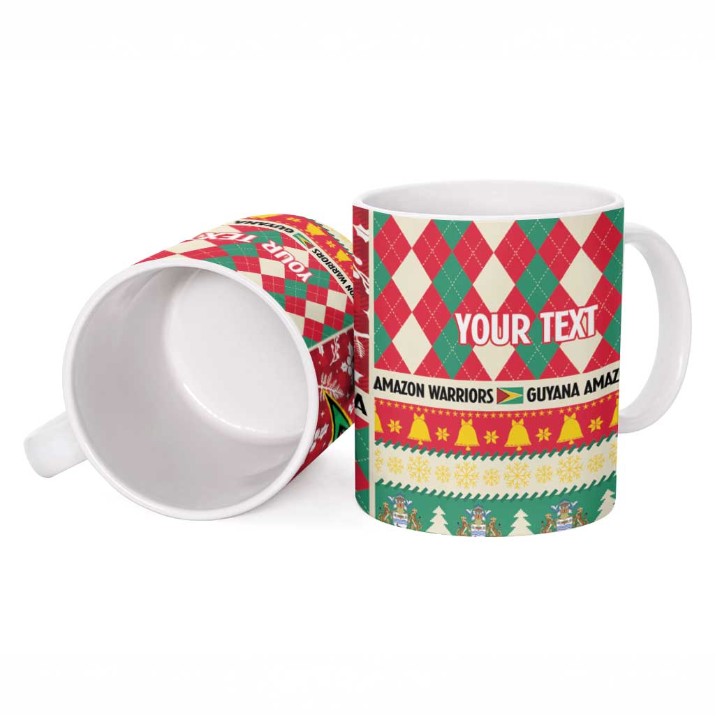 Personalized Amazon Warriors Cricket Christmas Ceramic Mug Guyana Merry Xmas - Wonder Print Shop