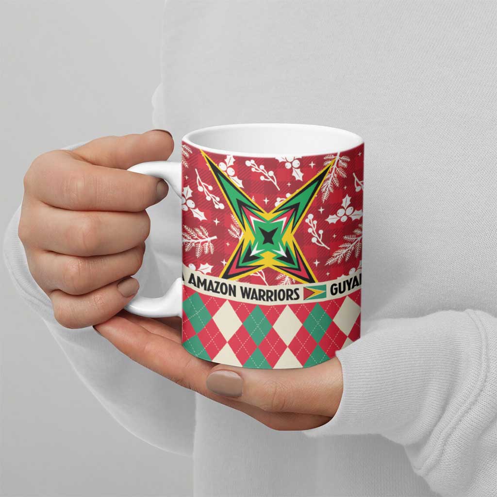 Personalized Amazon Warriors Cricket Christmas Ceramic Mug Guyana Merry Xmas - Wonder Print Shop