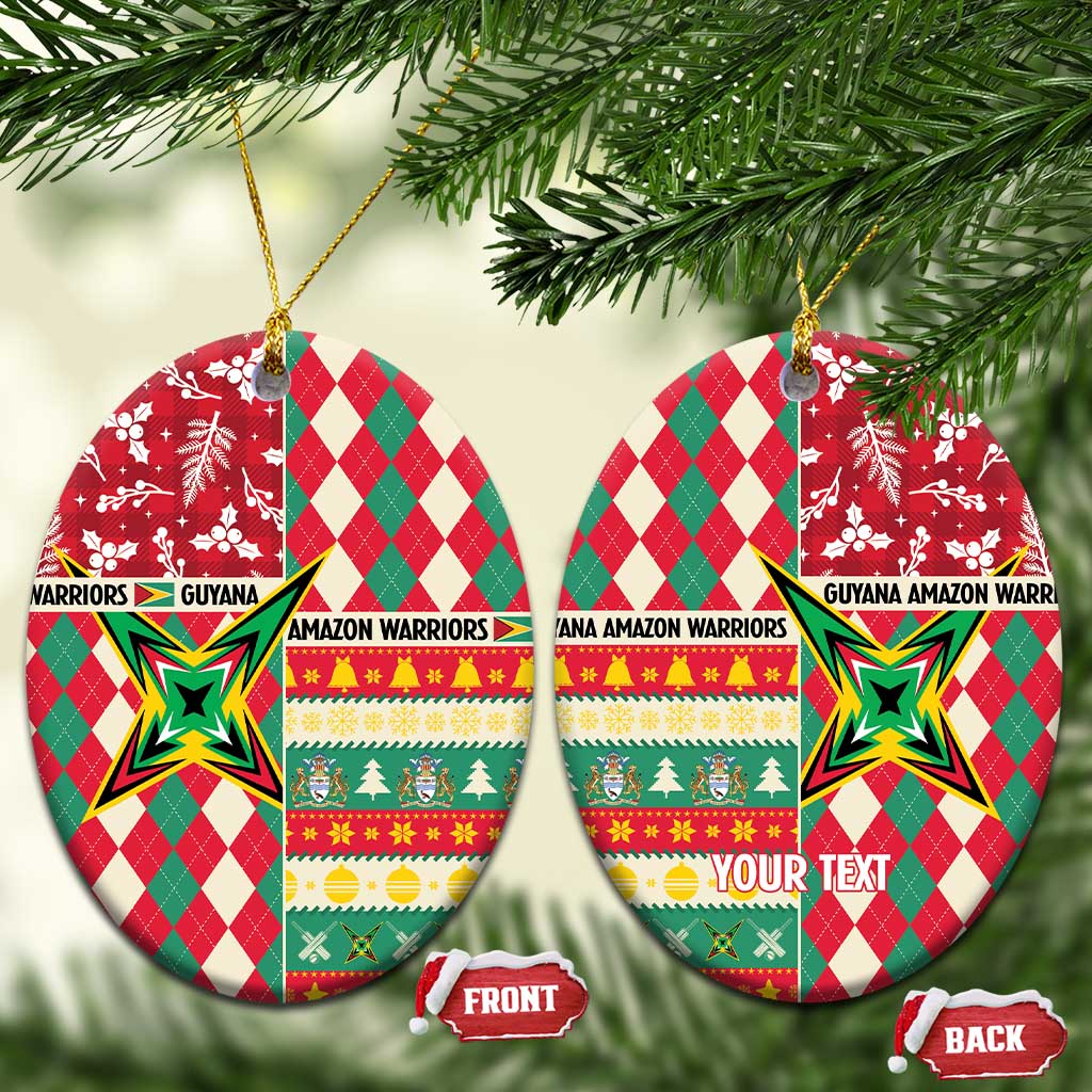 Personalized Amazon Warriors Cricket Christmas Ceramic Ornament Guyana Merry Xmas - Wonder Print Shop
