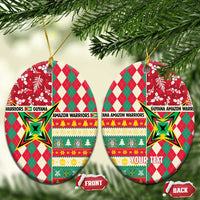 Personalized Amazon Warriors Cricket Christmas Ceramic Ornament Guyana Merry Xmas - Wonder Print Shop