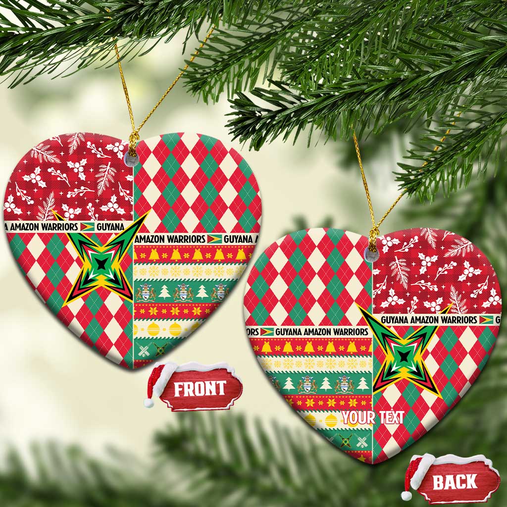 Personalized Amazon Warriors Cricket Christmas Ceramic Ornament Guyana Merry Xmas - Wonder Print Shop