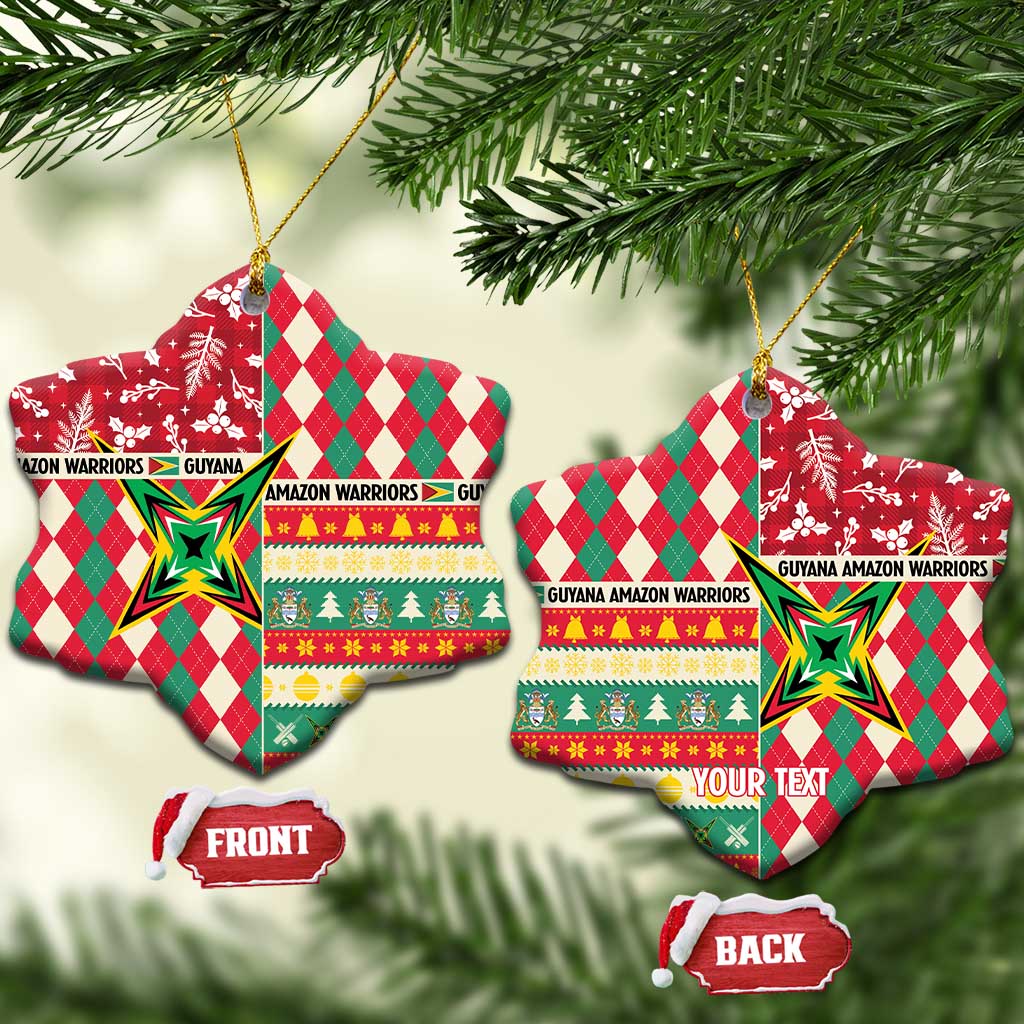 Personalized Amazon Warriors Cricket Christmas Ceramic Ornament Guyana Merry Xmas - Wonder Print Shop