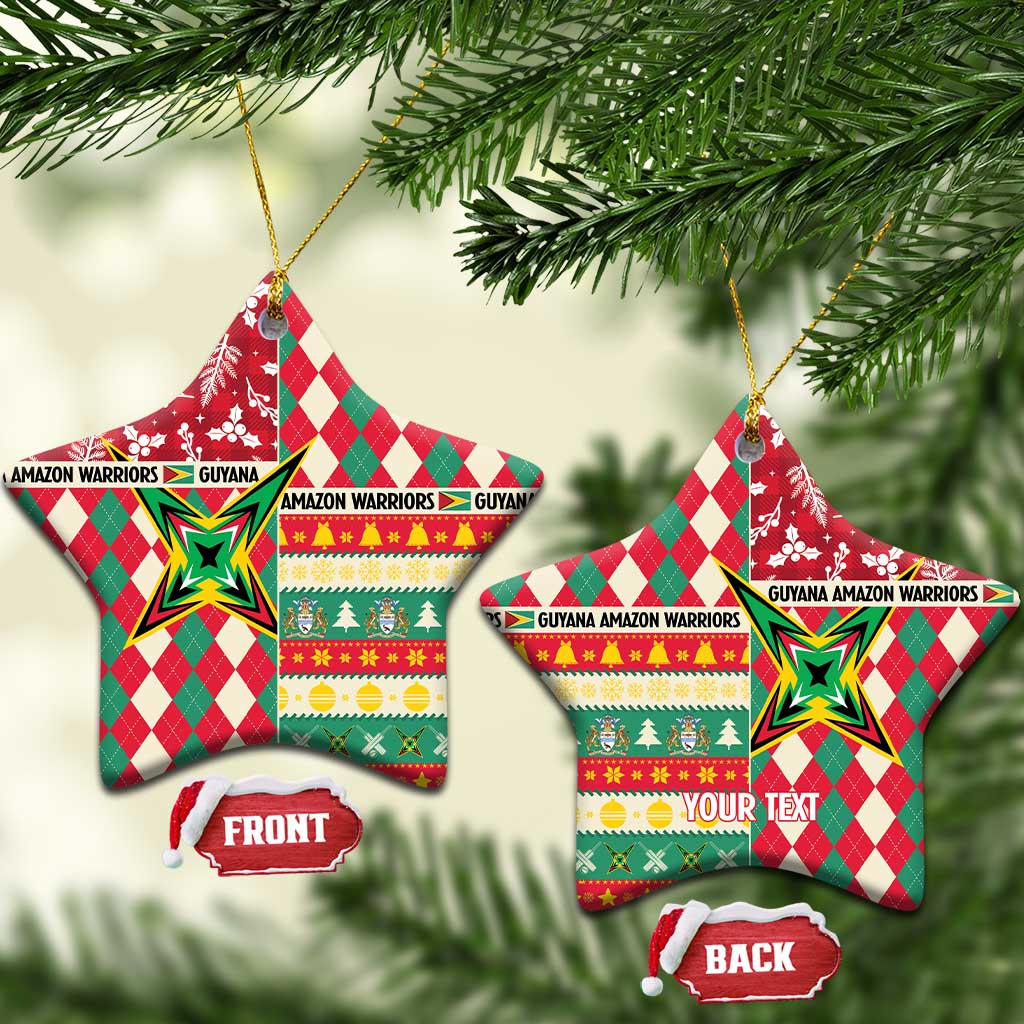 Personalized Amazon Warriors Cricket Christmas Ceramic Ornament Guyana Merry Xmas - Wonder Print Shop