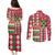 Personalized Amazon Warriors Cricket Christmas Couples Matching Puletasi and Long Sleeve Button Shirt Guyana Merry Xmas - Wonder Print Shop