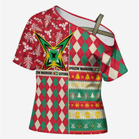 Personalized Amazon Warriors Cricket Christmas Cross Shoulder Shirt Guyana Merry Xmas - Wonder Print Shop