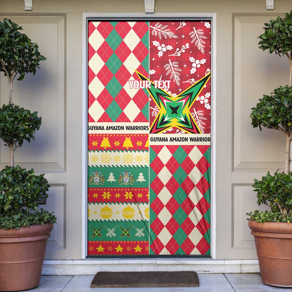 Personalized Amazon Warriors Cricket Christmas Door Cover Guyana Merry Xmas - Wonder Print Shop