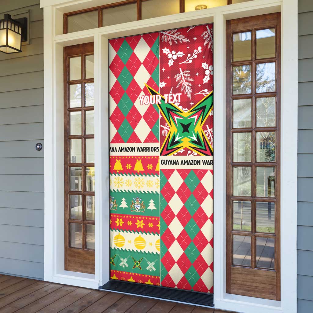 Personalized Amazon Warriors Cricket Christmas Door Cover Guyana Merry Xmas - Wonder Print Shop