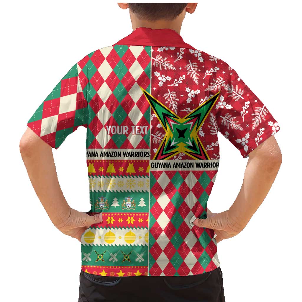 Personalized Amazon Warriors Cricket Christmas Family Matching Mermaid Dress and Hawaiian Shirt Guyana Merry Xmas - Wonder Print Shop