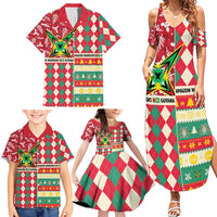 Personalized Amazon Warriors Cricket Christmas Family Matching Summer Maxi Dress and Hawaiian Shirt Guyana Merry Xmas - Wonder Print Shop