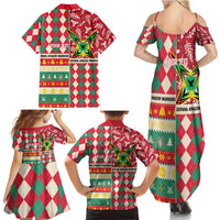 Personalized Amazon Warriors Cricket Christmas Family Matching Summer Maxi Dress and Hawaiian Shirt Guyana Merry Xmas - Wonder Print Shop